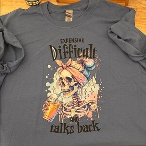 Gildan Blue Skeleton Graphic Sweatshirt